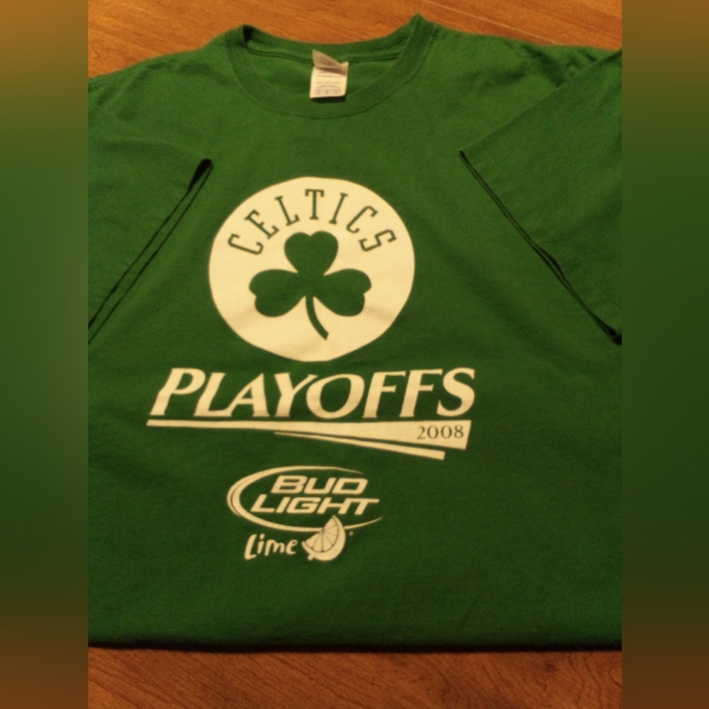 Boston Celtics 2008 NBA Playoffs Bud Light Lime XL Green T-Shirt